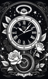 a black and white clock