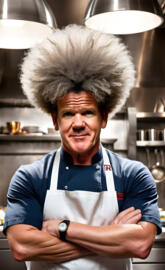 Gordon Ramsay with a giant Afro
