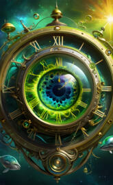 a clock with a weather vane