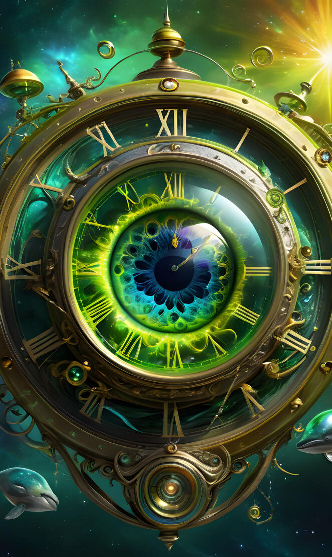 a clock with a weather vane