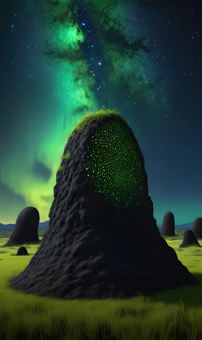 Click Beetle Bioluminescent Termite Mount