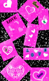 Hearts black n pink