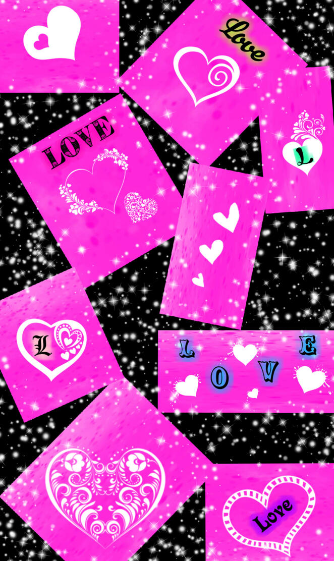 Hearts black n pink