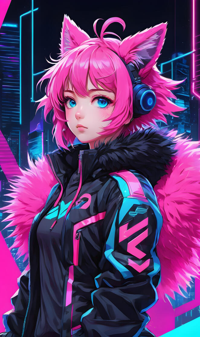 Glitch Kitty Cat Girl