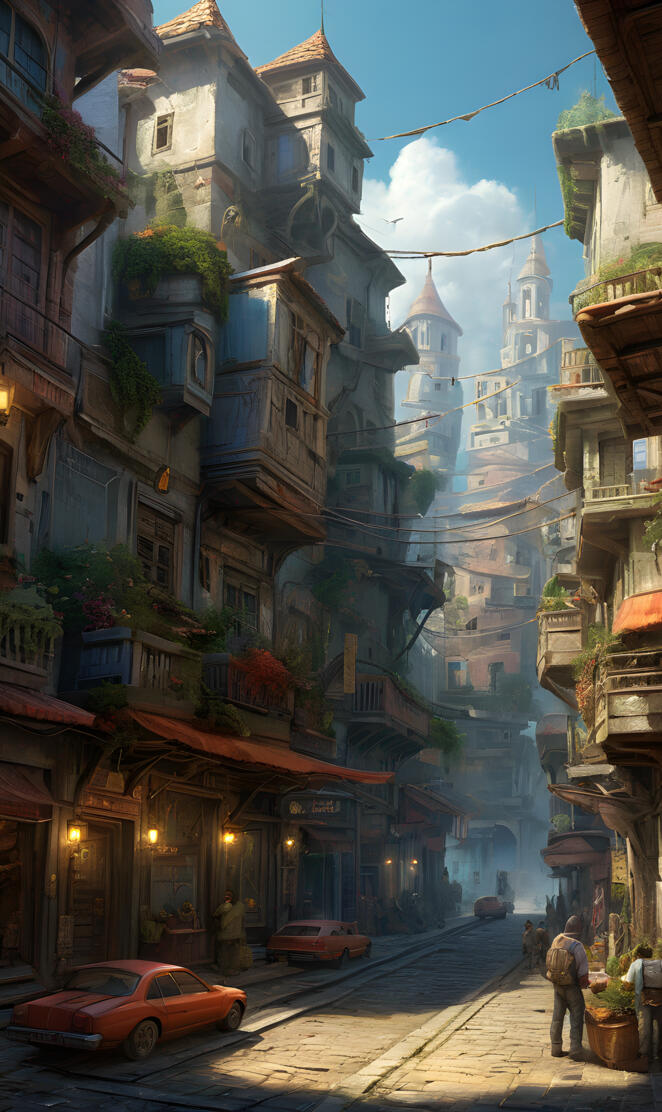 a street with cars and buildings on both sides