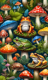 frogs and mushrooms