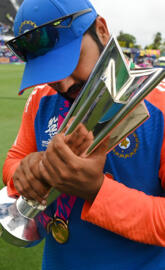 Rohit Sharma with World Cup Trophy