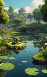 frogger chilling in his frome