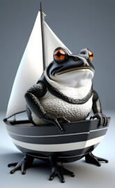 toad sails a boat