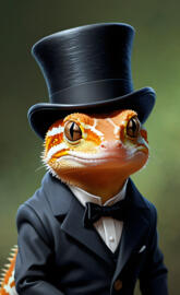 leopard gecko with top hat