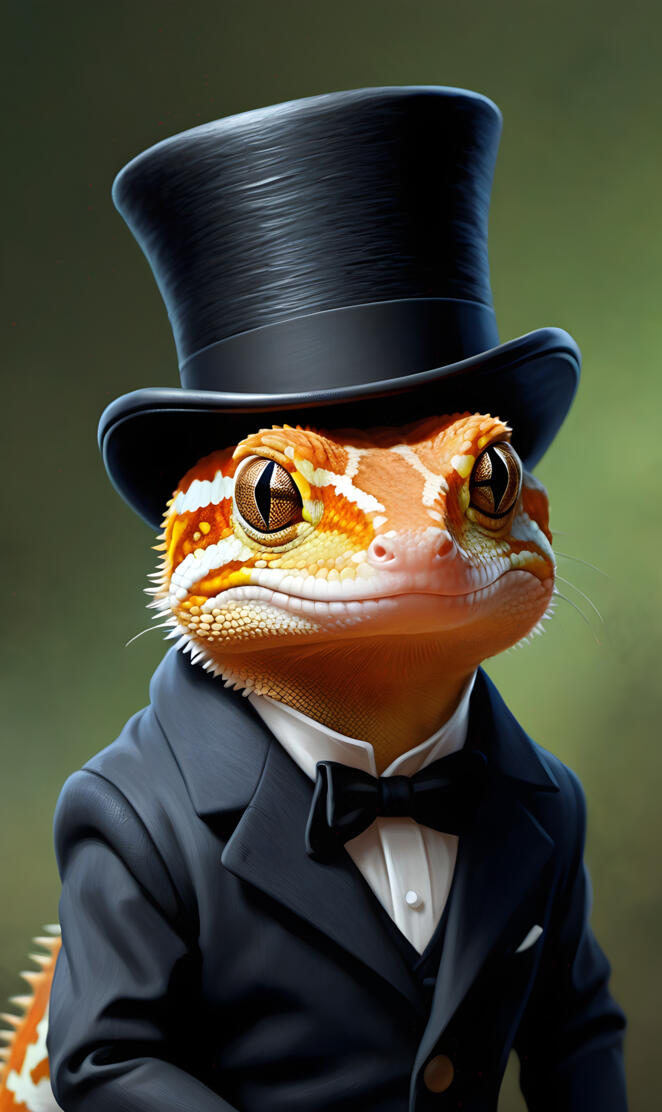 leopard gecko with top hat