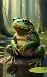 cute but fat depressed frog :(