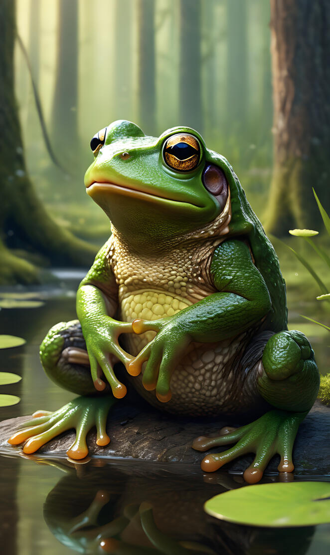 cute but fat depressed frog :(
