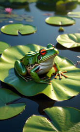 a frog chillin
