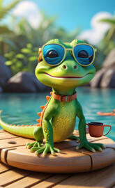 gecko with sunglasses