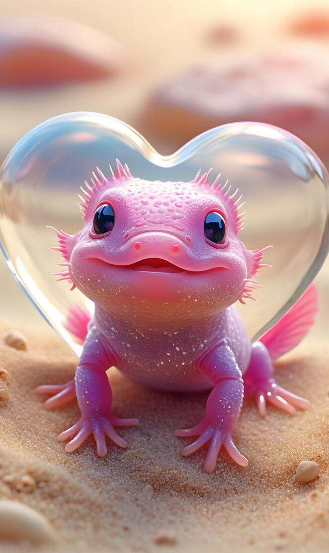 a small pink frog in a clear bowl