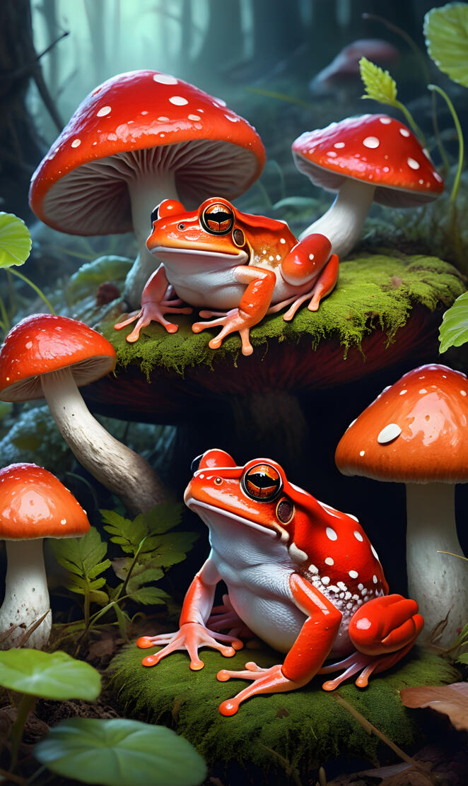 red frogs