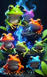 psychedelic frogs