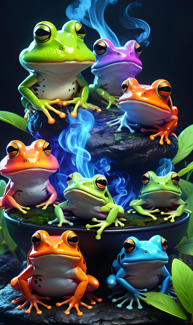 psychedelic frogs