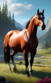 a horse standing in a field