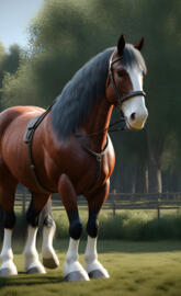 Clydesdale horse (with an extra leg?)