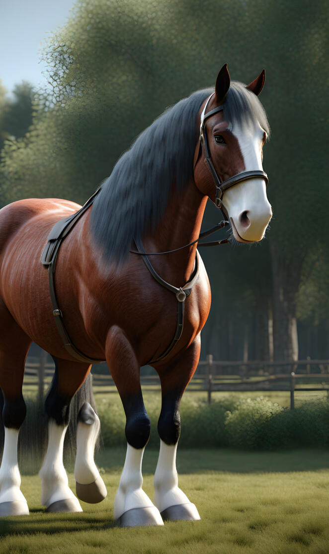 Clydesdale horse (with an extra leg?)