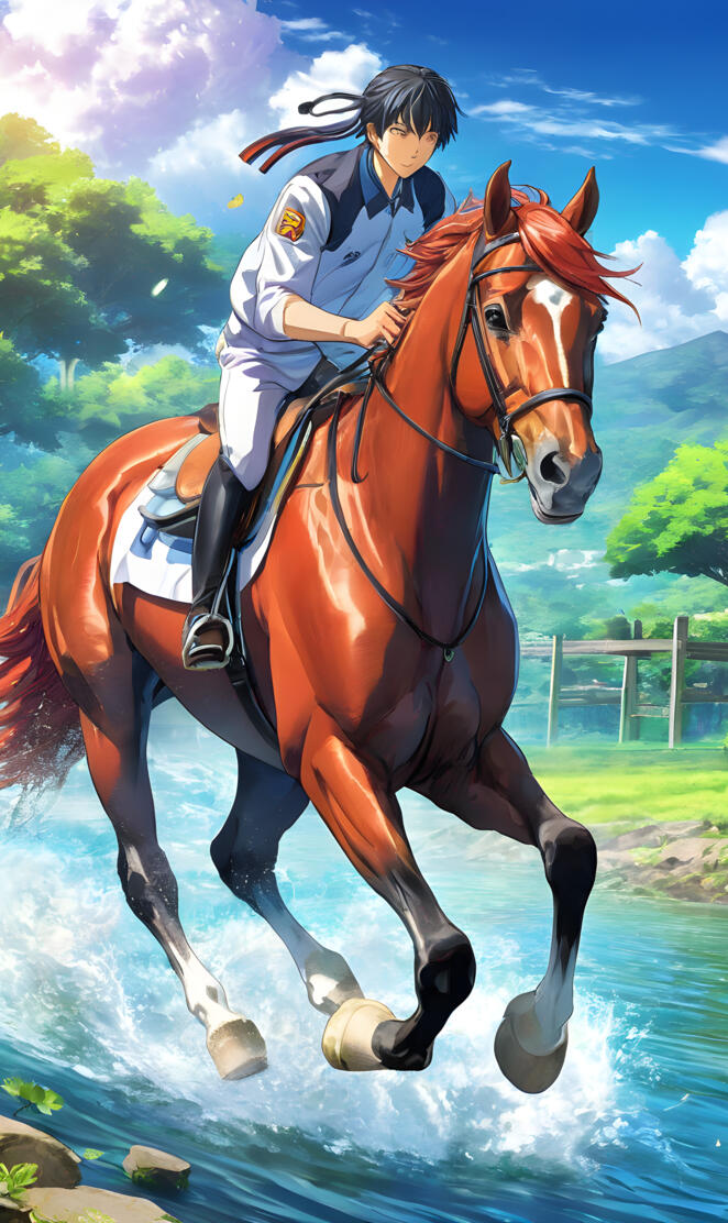 faster! rider and horse