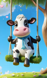 cow on swing 2