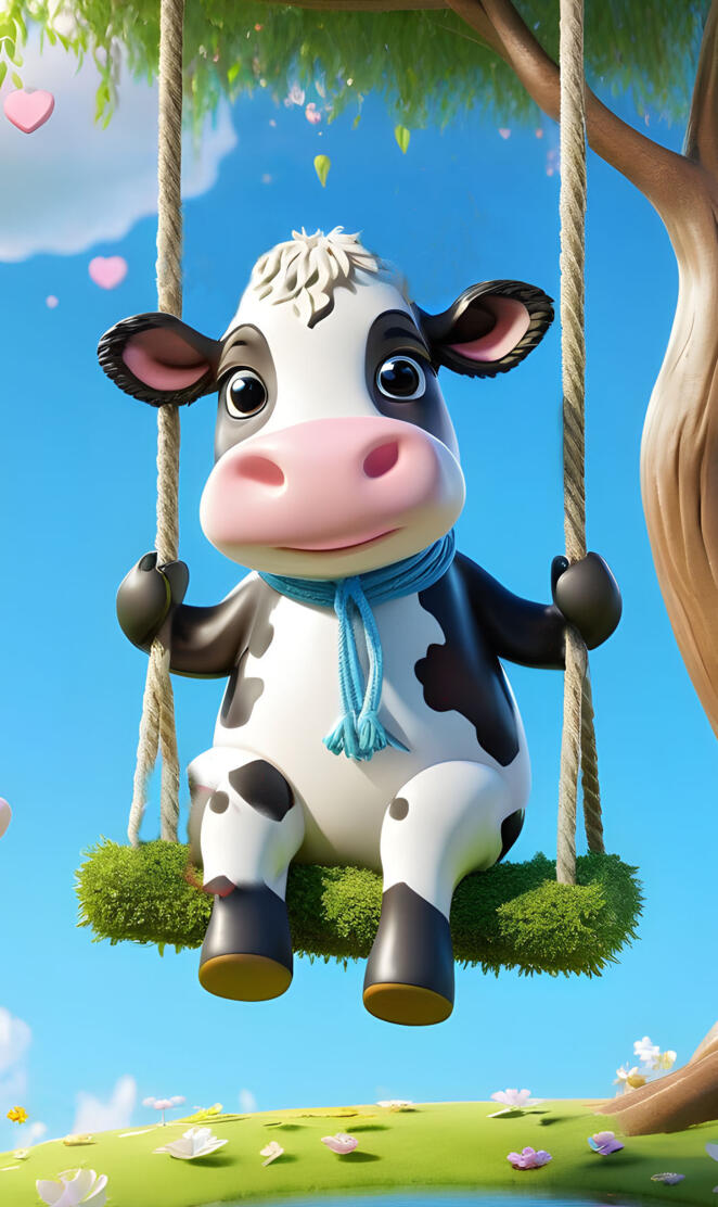 cow on swing 2