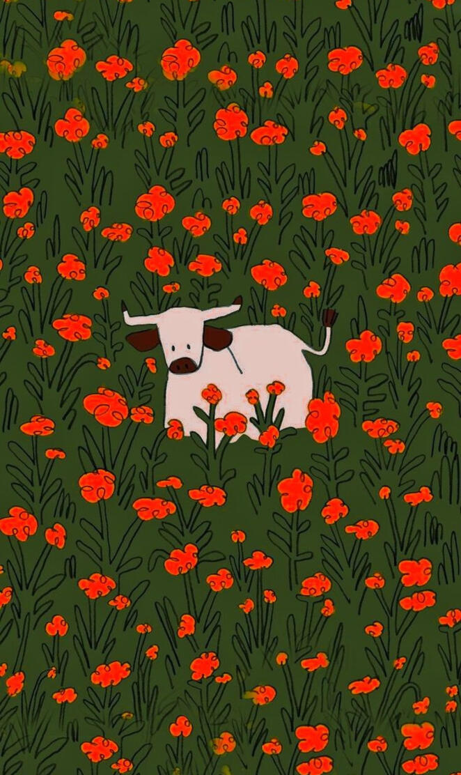 Flower cow aesthetic