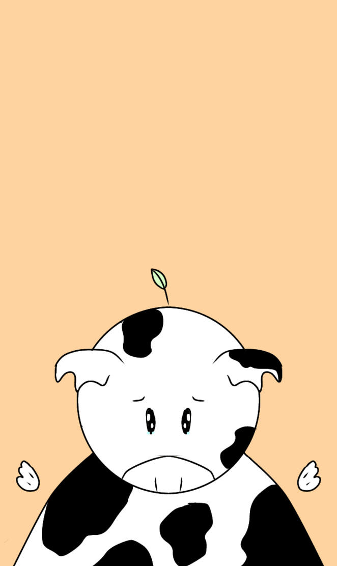 sad cow wallpaper