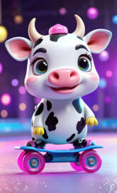 cow skateboarder
