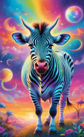 a zebra with a cartoon head