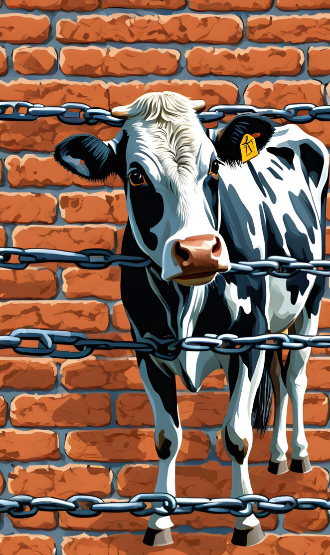 a cow with a yellow tag on its ear