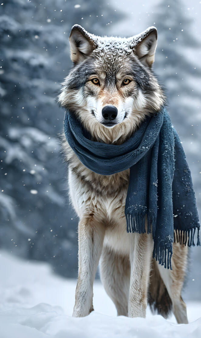 11.784 Euroa wolf wearing a scarf