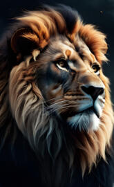 a lion with a white mane