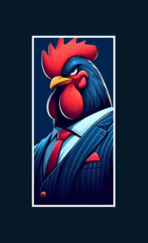 Rooster in a suit