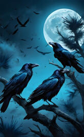 Trio crows 2 dark moon