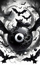 a black and white drawing of a cat with a black background