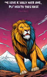 a lion with a long mane