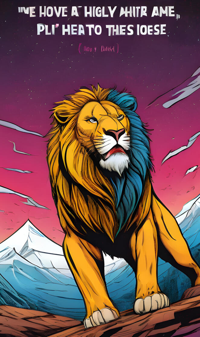 a lion with a long mane