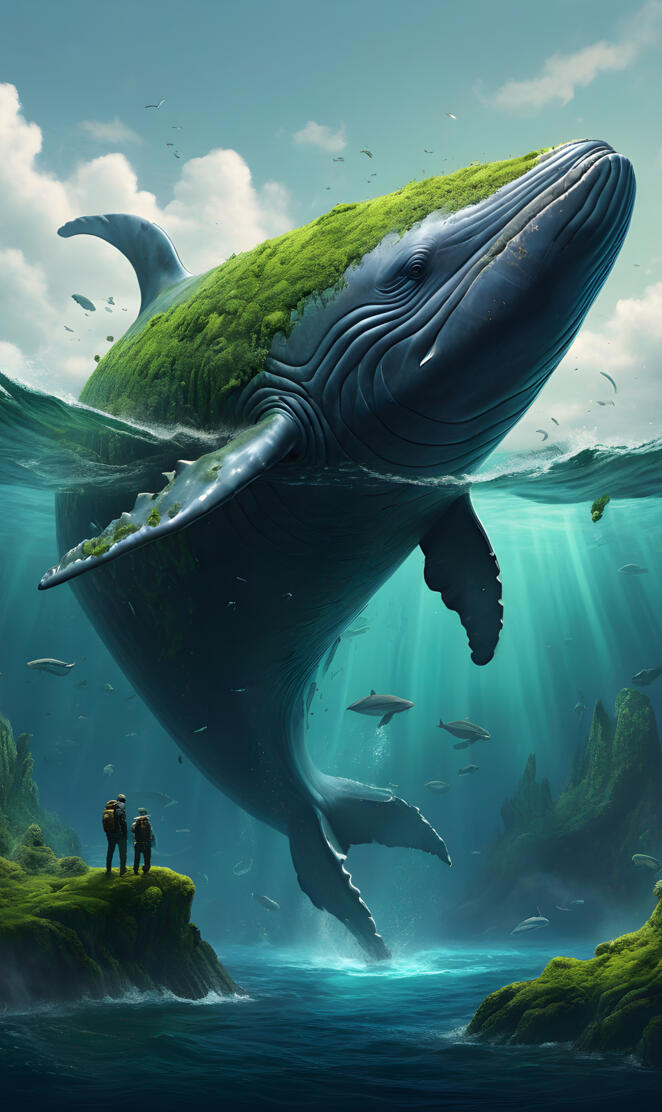 Moss deep ocean whale