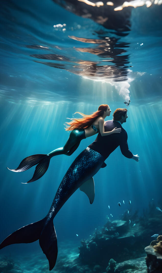 Hanna swimming with her man true love