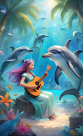 Princess Rocking Out with Dolphins