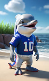 dolphin wears NY giants