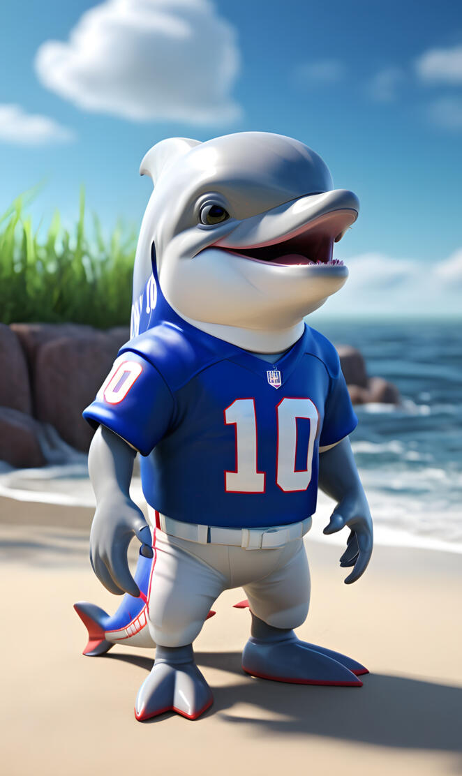 dolphin wears NY giants