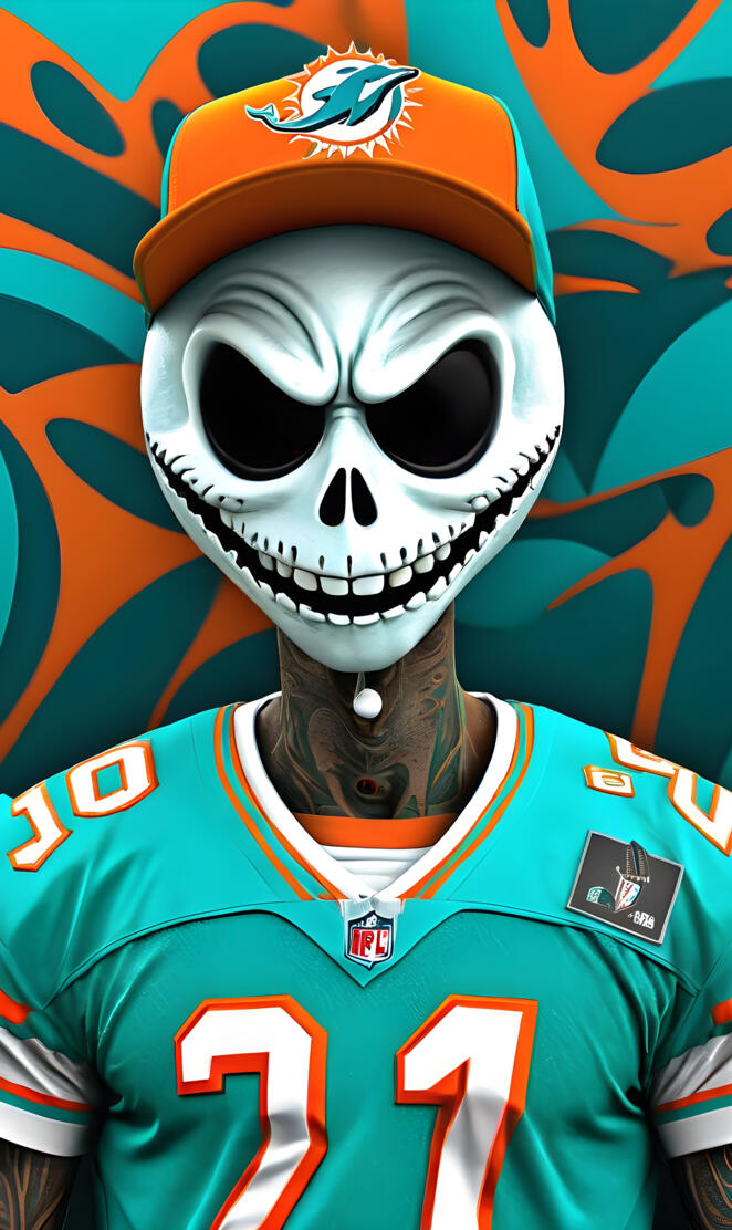 Miami Dolphins Jack Skellington
