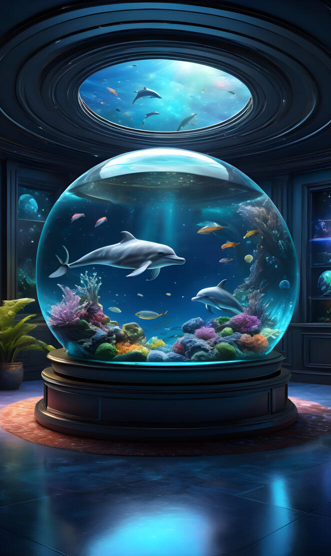 Space Tank with Dolphins 2