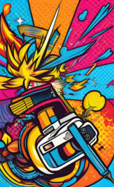 a painting of a cartoon character