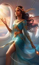 airplane visit in side on devi